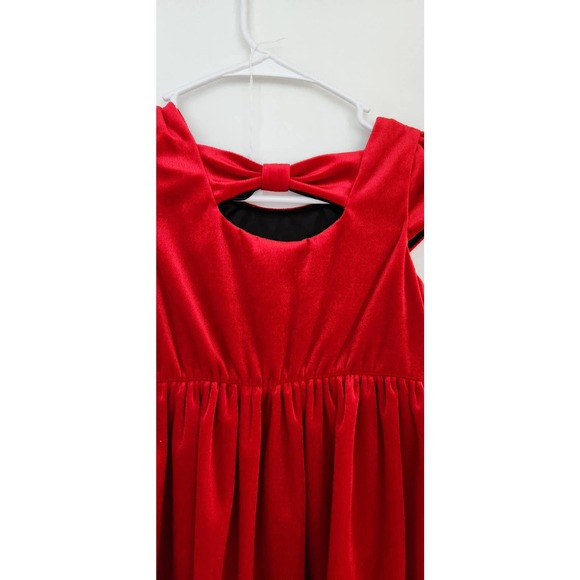 RED Holiday Dress Sequined front. KEYHOLE BACK 7-8 - Picture 9 of 10